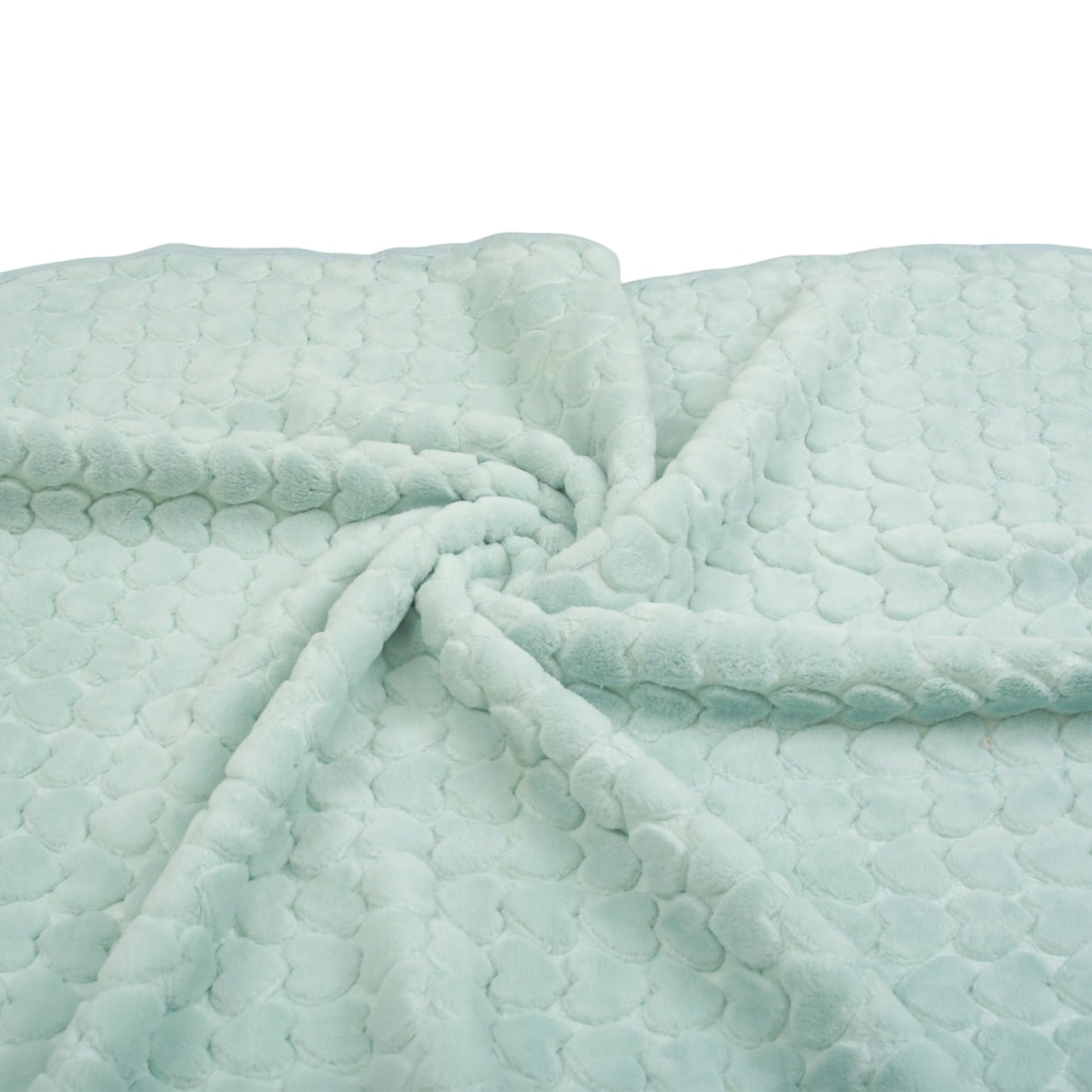 MINT GREEN HEART EMBOSSED BLANKET