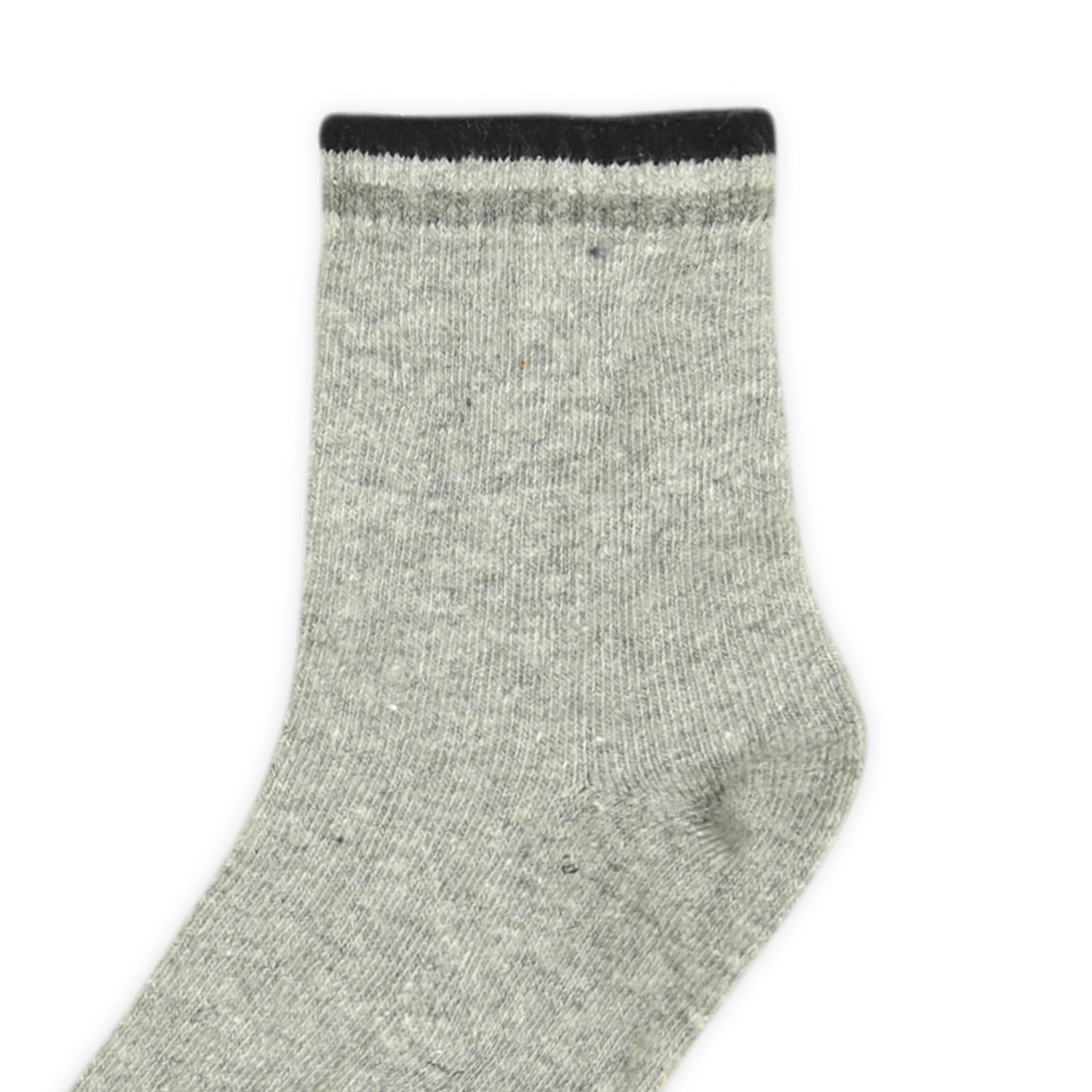 STRIPED CUFF BLACK ANKLE BOY SOCKS