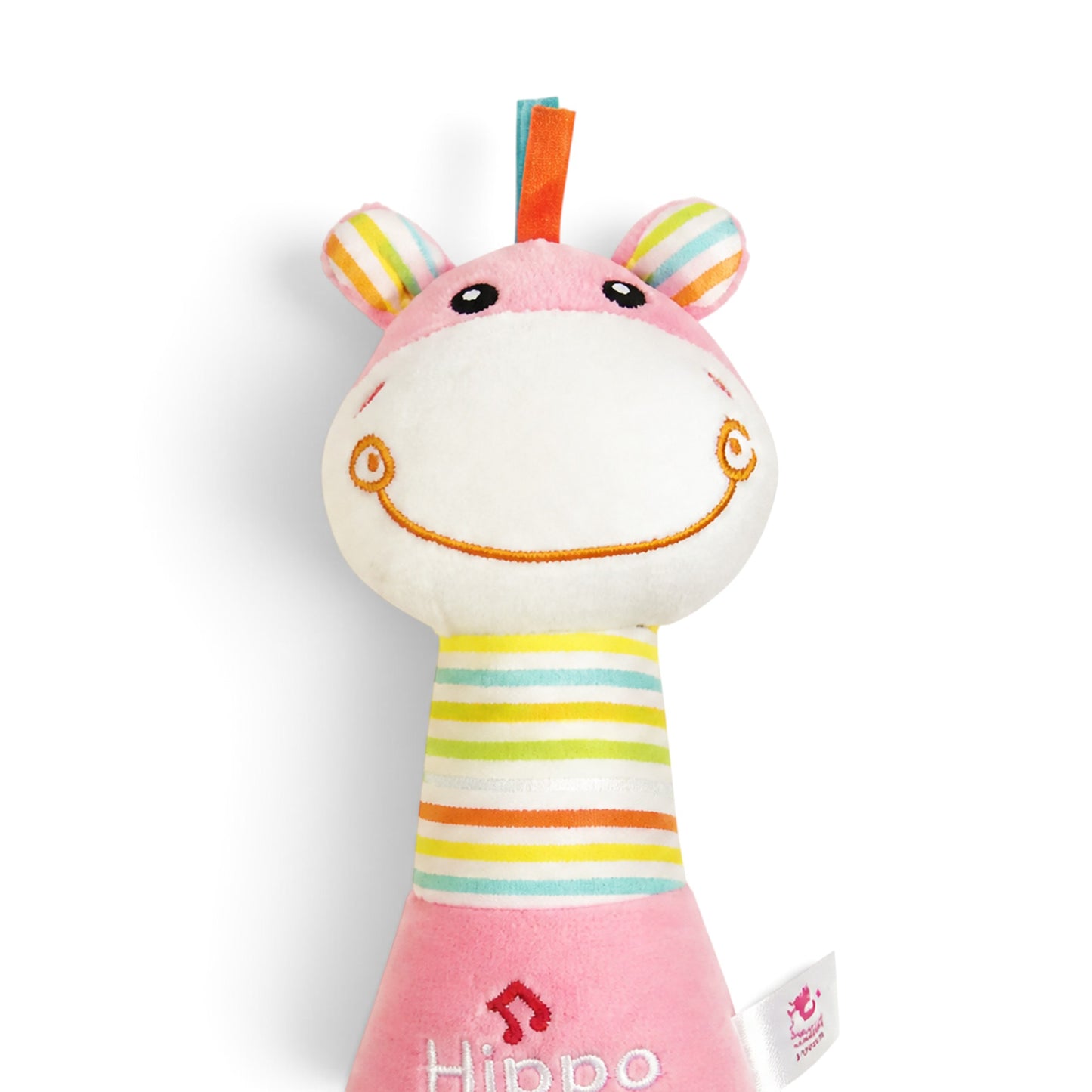 JACKBABY HIPPO PLUSH RATTLE TOY