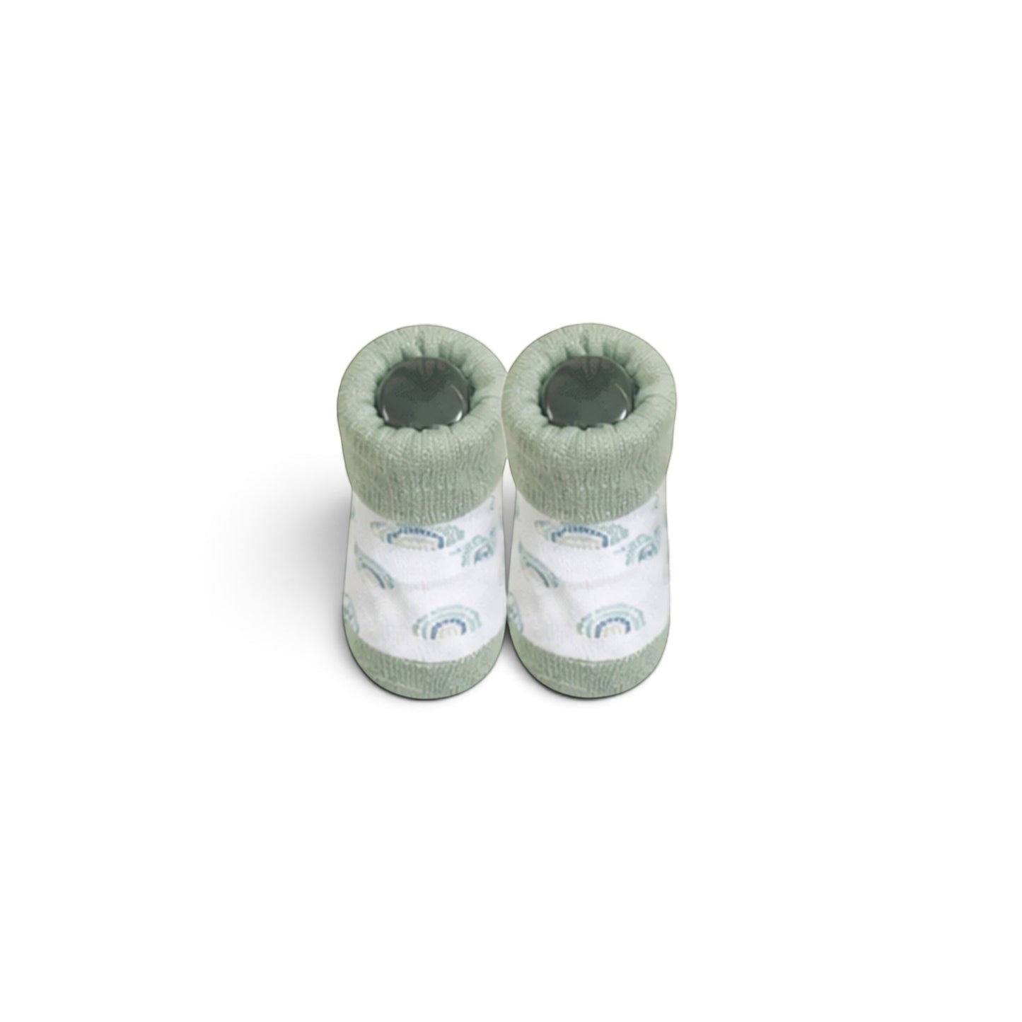 RAINBOW-THEMED INFANT BIBS PK-2 & 2 BOOTIES