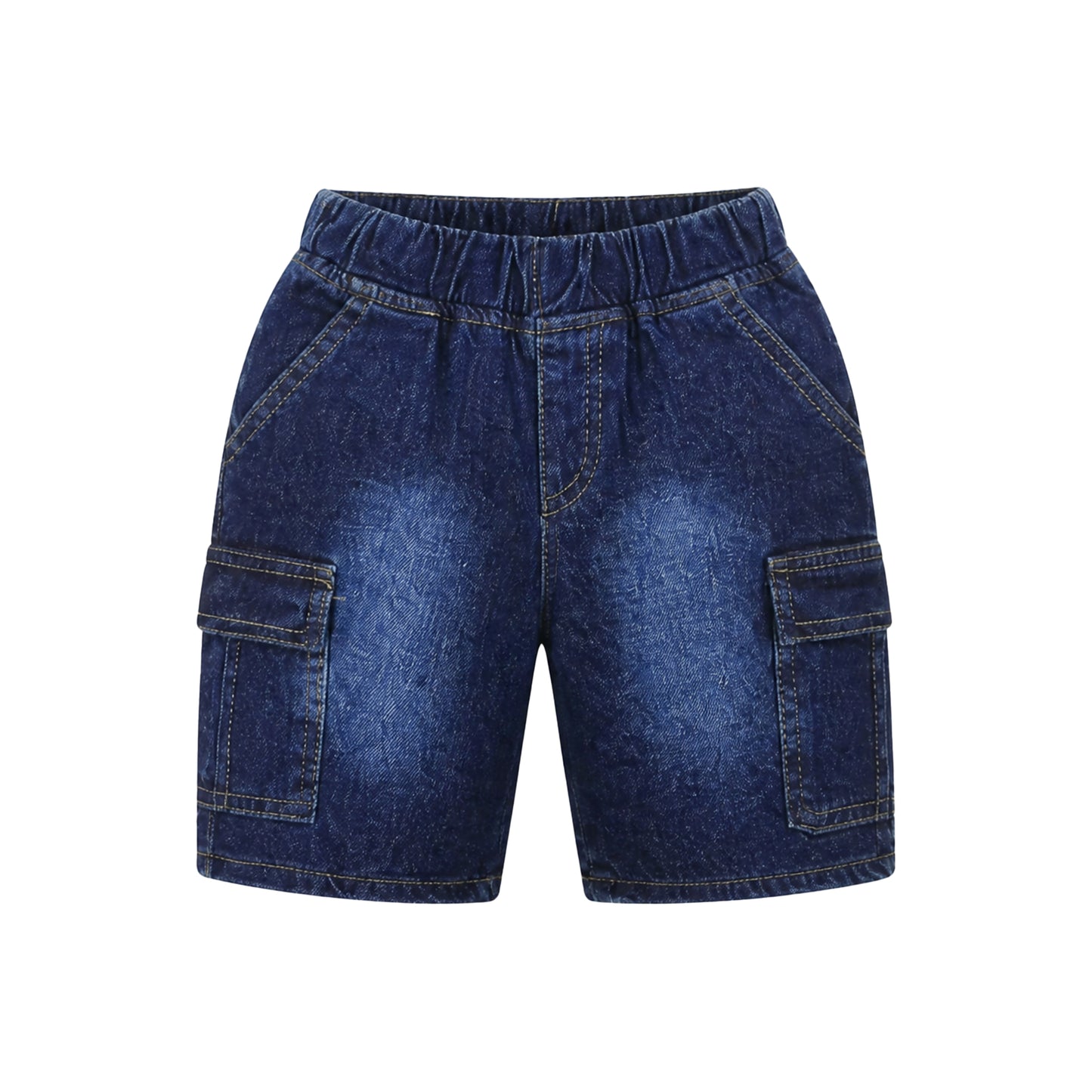 BOY DARK WASH CARGO SHORT BERMUDA