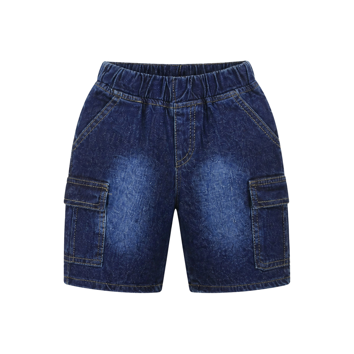 BOY DARK WASH CARGO SHORT BERMUDA