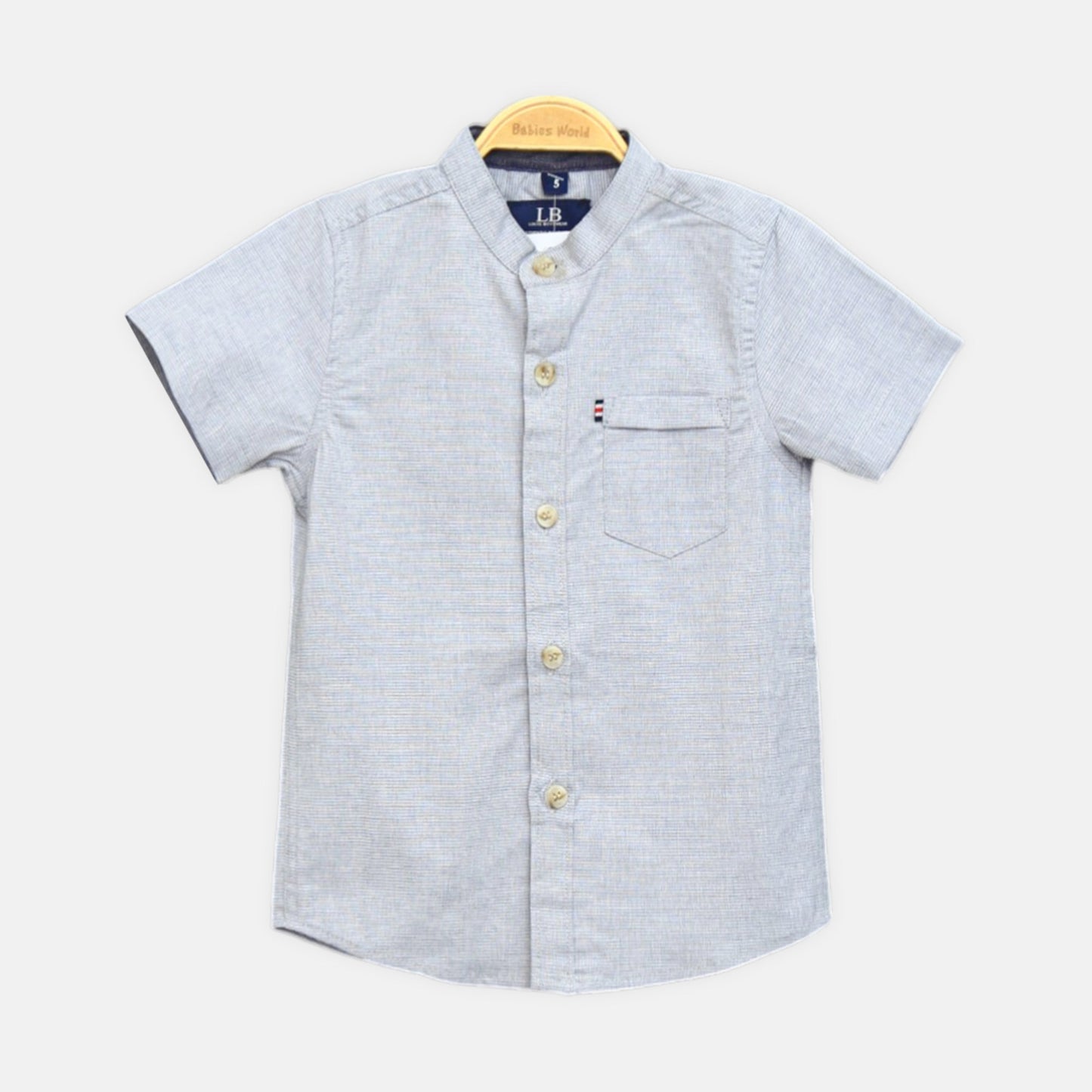 Blue Striped Mandarin Shirt