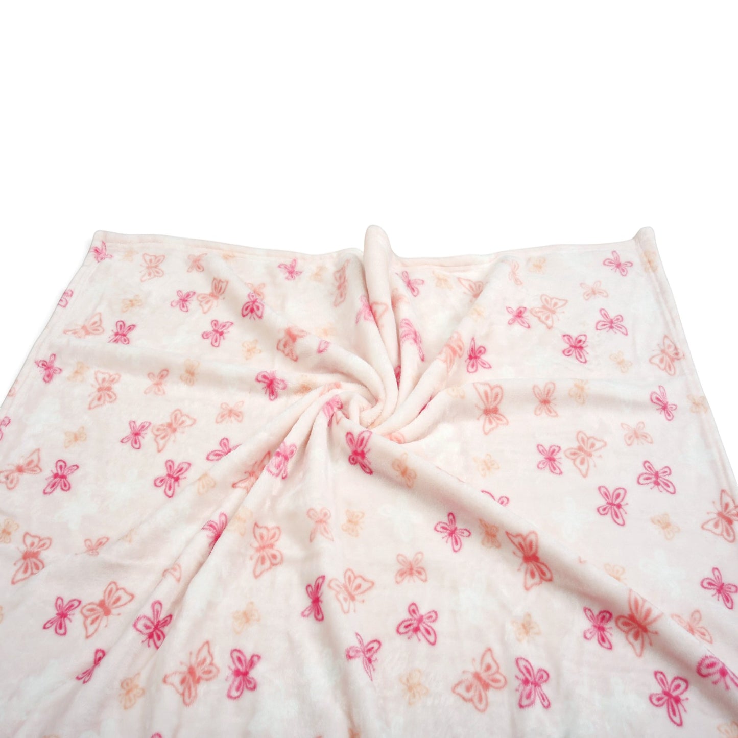 LIGHT PINK BUTTERFLY PRINT WITH MATCHING TOY BLANKET