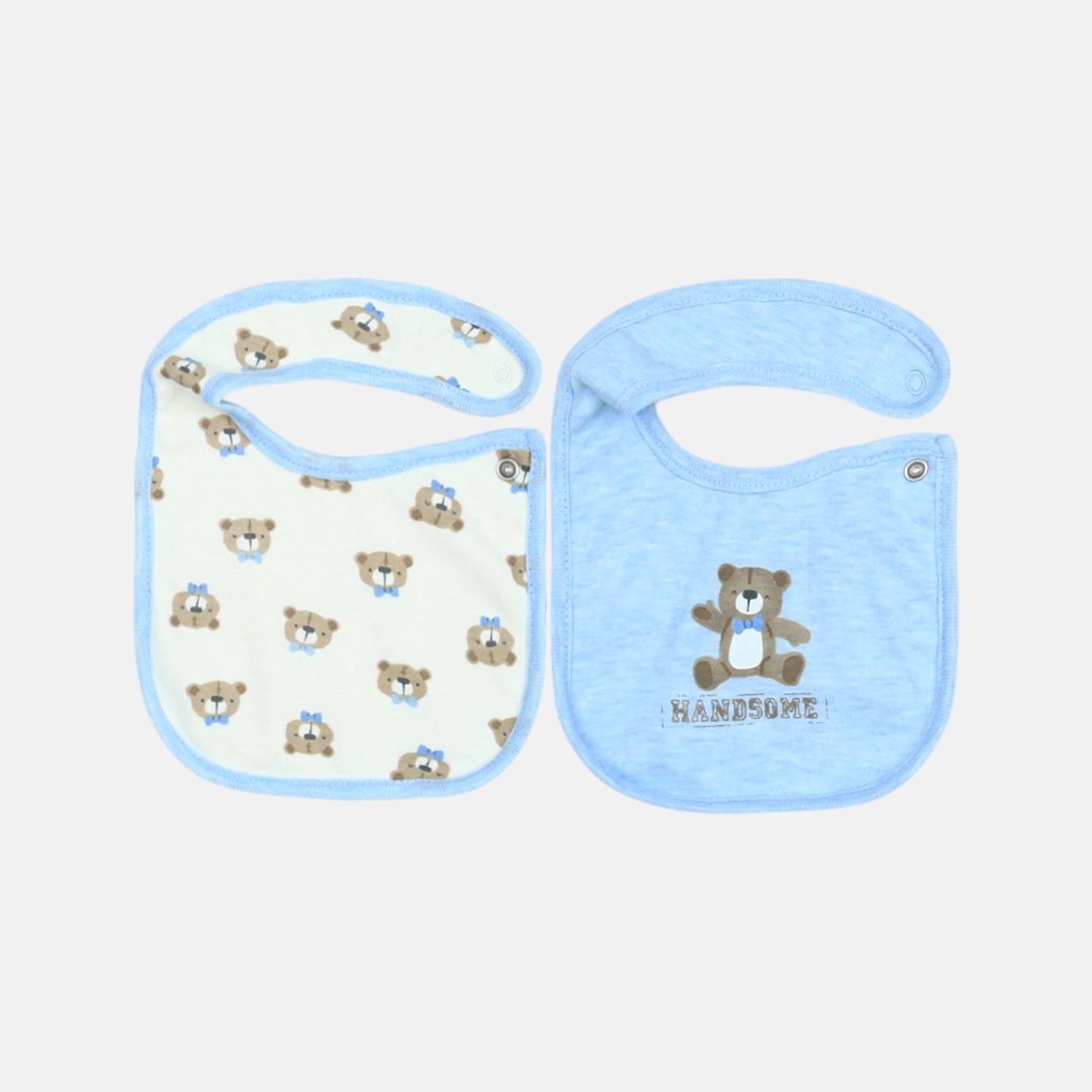 Blue Bear & Print Bib Set (2-Pack)