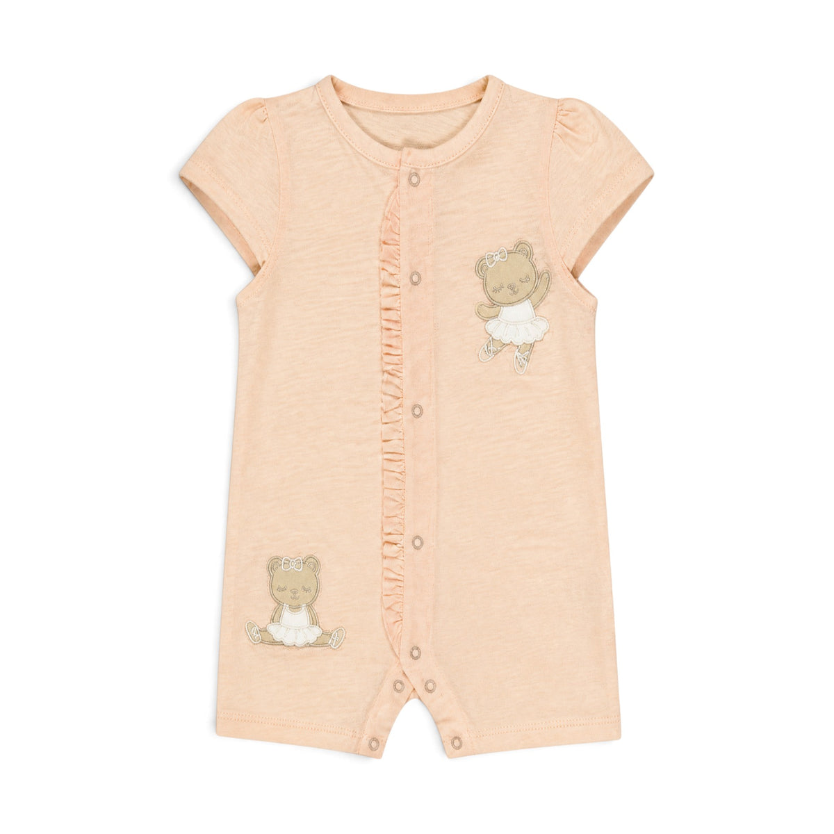 PEACH BALLERINA BEAR ROMPER