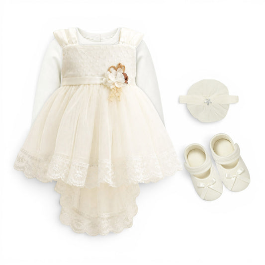 FLORAL BABY GIRL FANCY FROCK GIFT SET