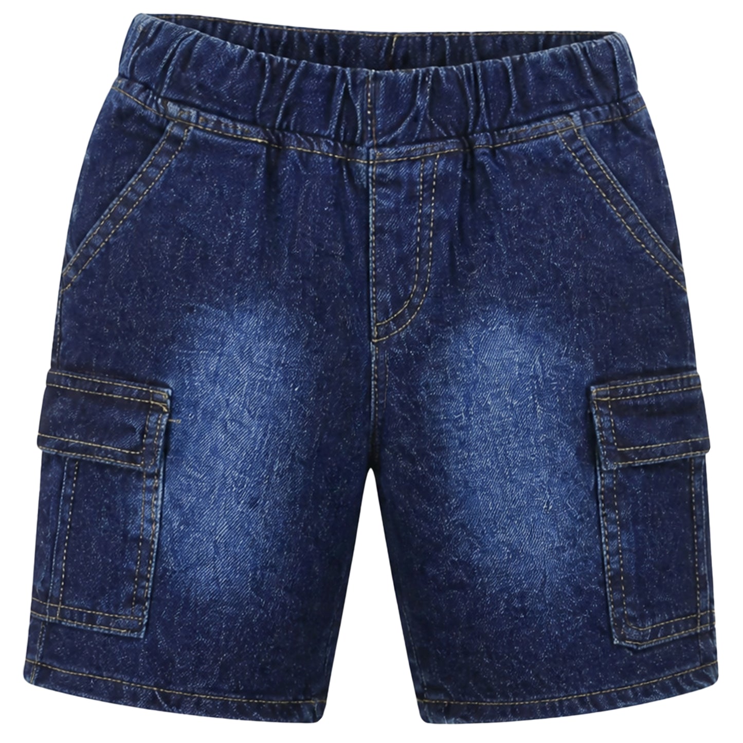 BOY DARK WASH CARGO SHORT BERMUDA