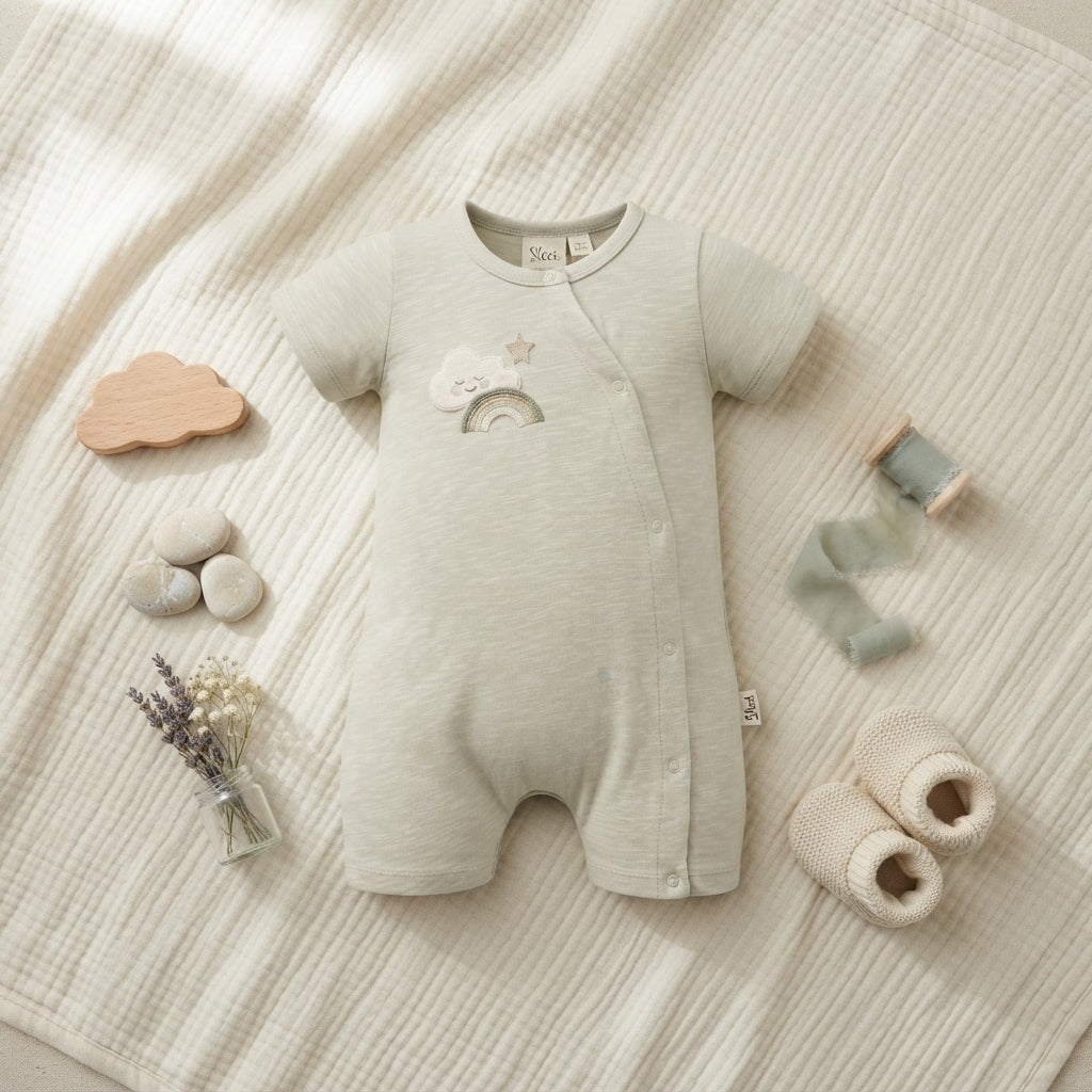 CREAM "RAINBOW CLOUD" ROMPER
