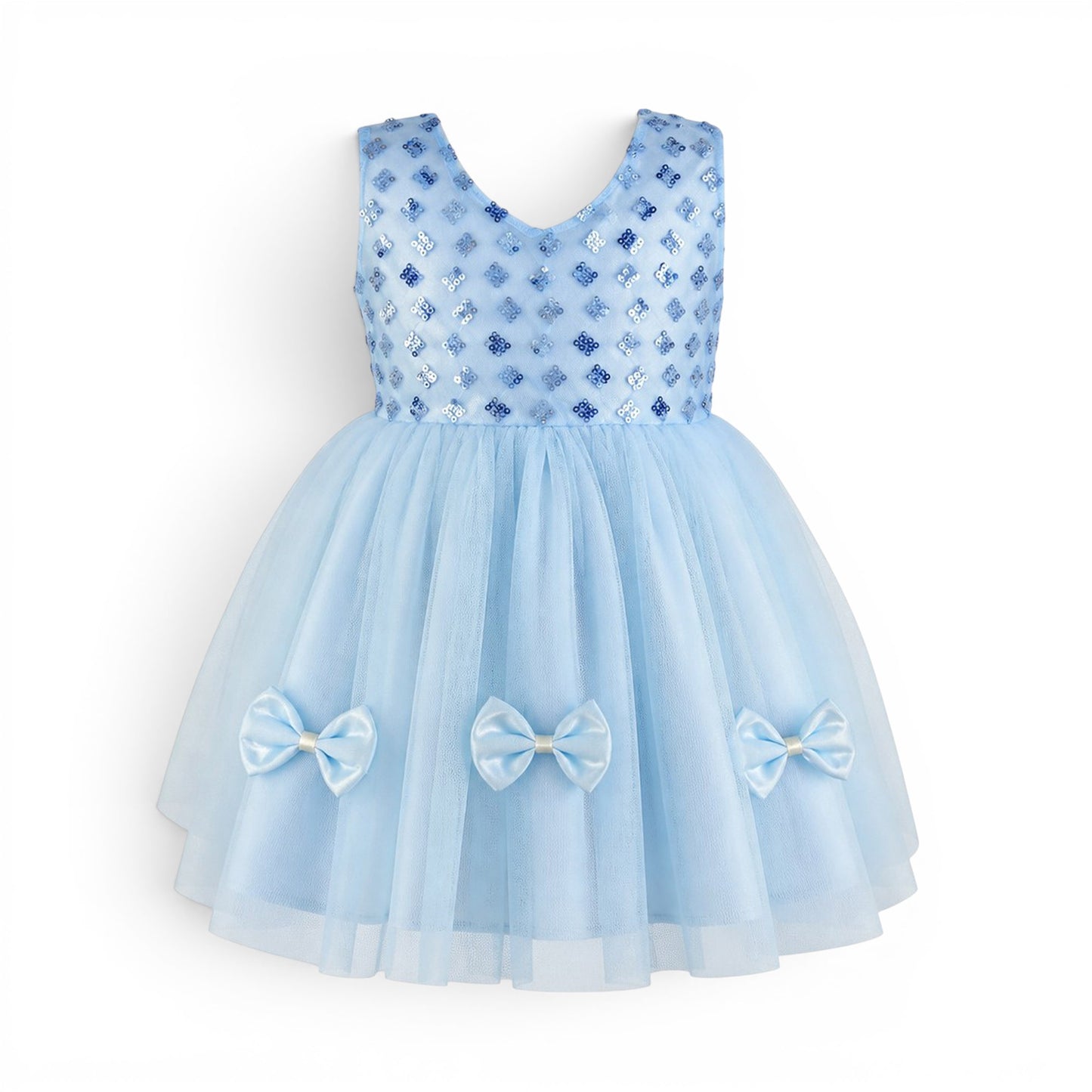 BLUE BABY GIRL FANCY FROCK GIFT SET