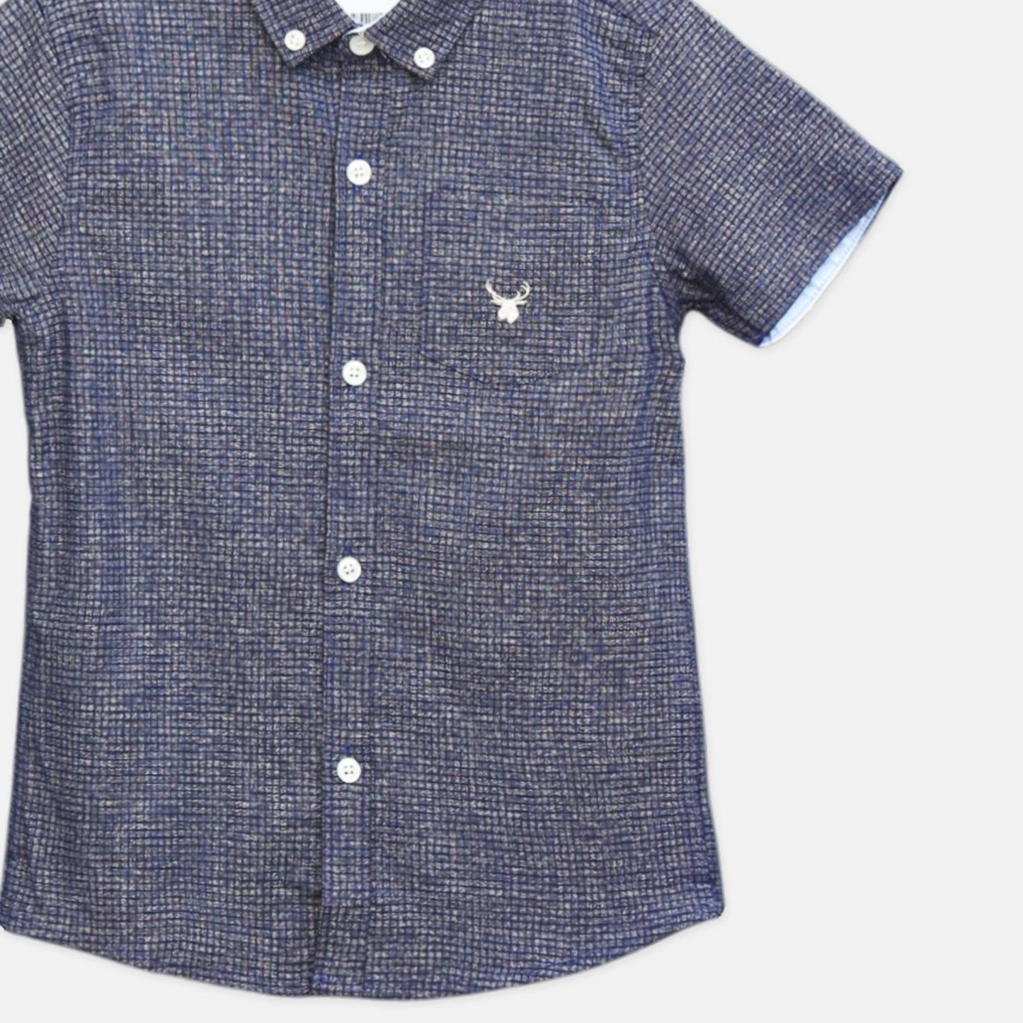 Navy Textured Grid Shirt