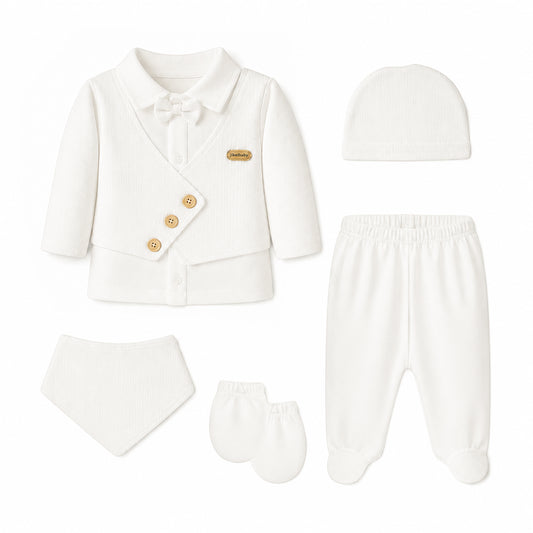 OFF-WHITE VEST STYLE BABY BOY GIFT SET