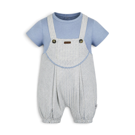 BLUE STRIPED BABY ROMPER