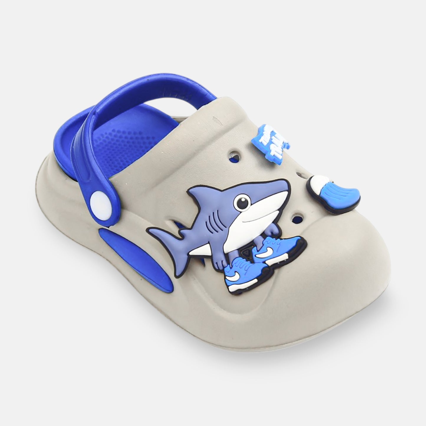 BOY'S SHARK THEMED CROCS – GREY