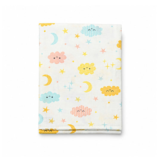 MUSLIN WRAPPING SHEET - CLOUD & STARS