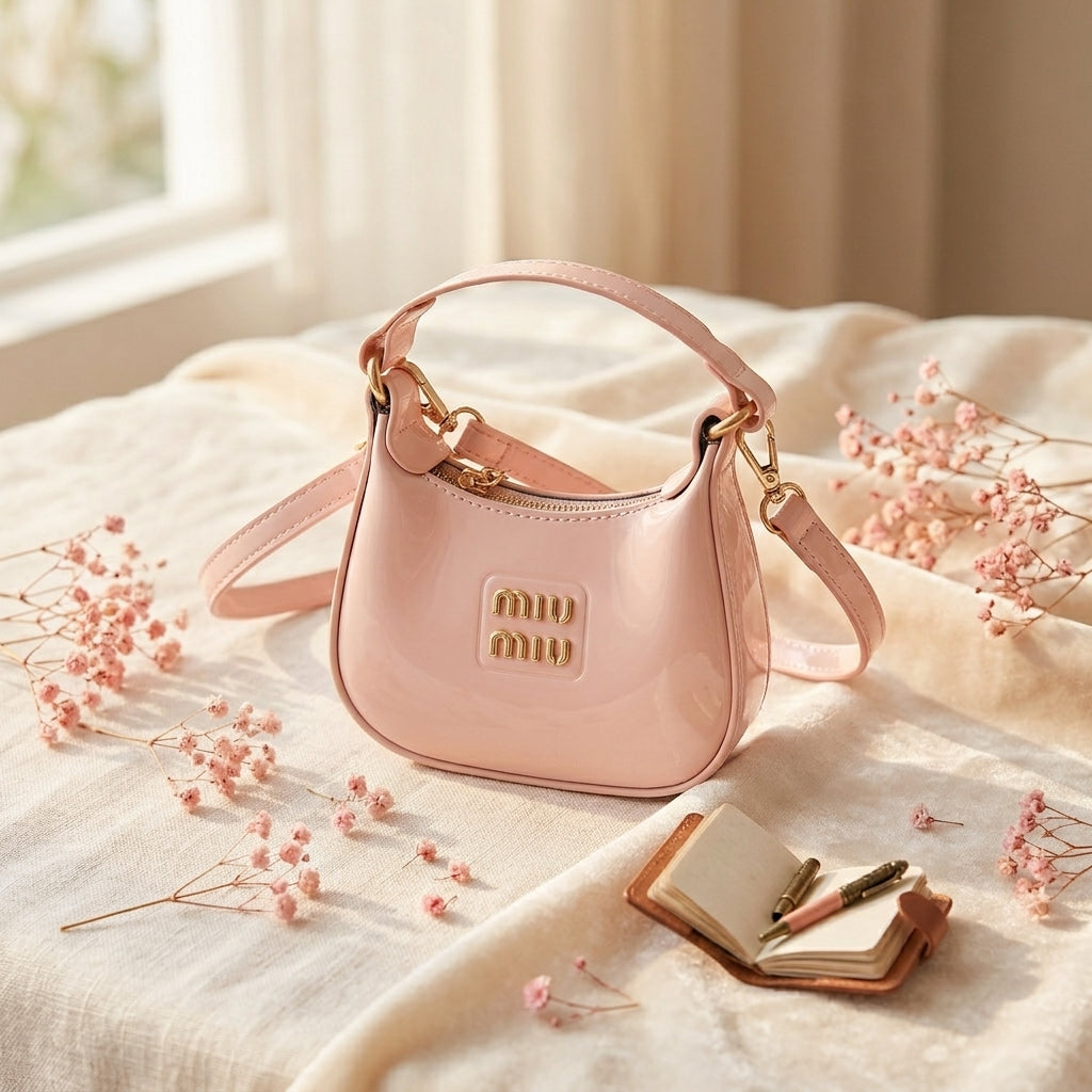 Chic Pink Patent Mini Shoulder Bag