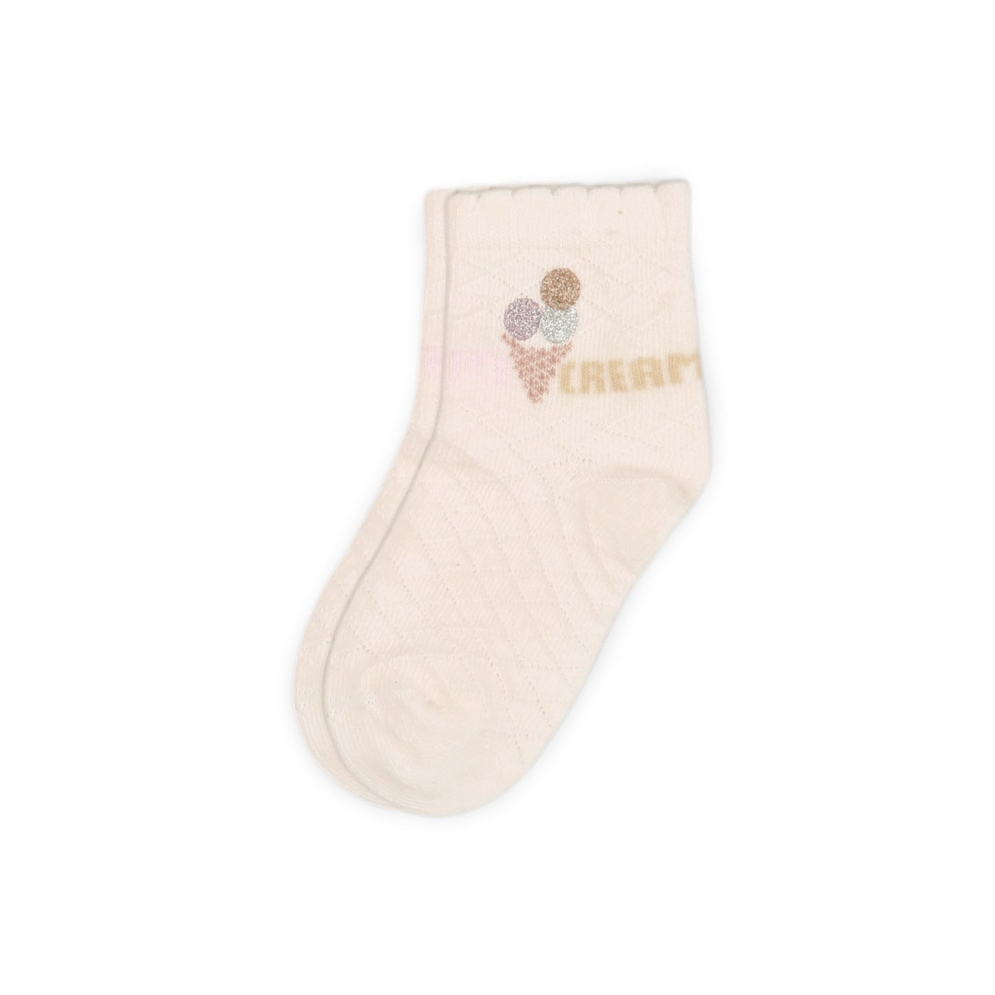 PINK ICE CREAM PATTERNED GIRL SOCKS PK-2