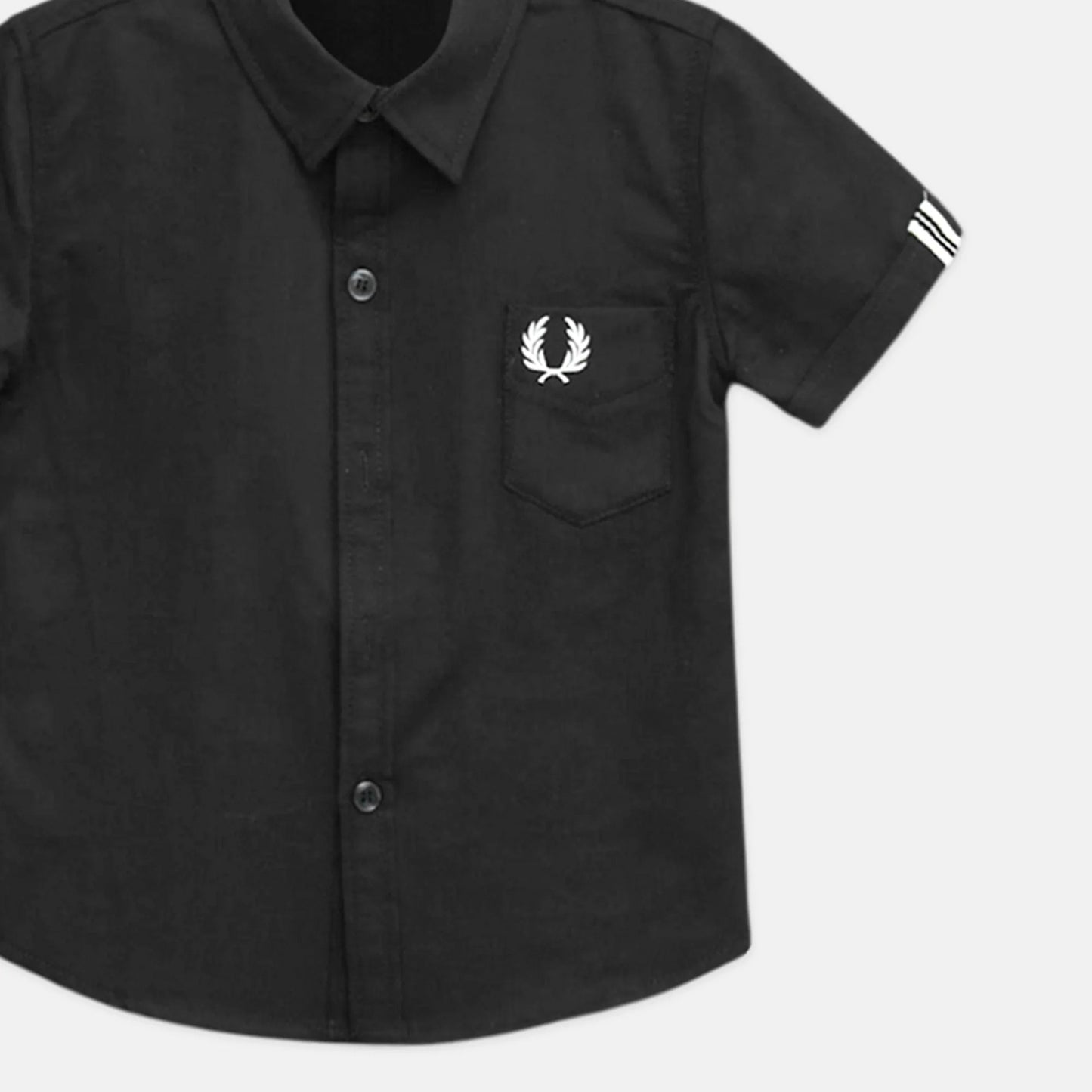 Black Embroidered Pocket Shirt