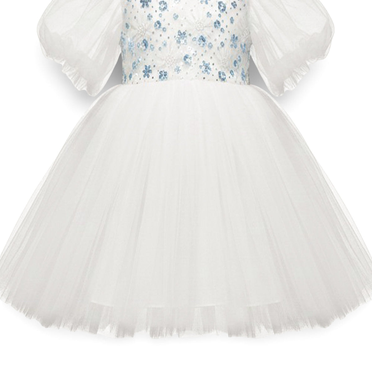 BABY GIRL WHITE PARTY DRESS WITH MATCHING EMBELLISHED BAG