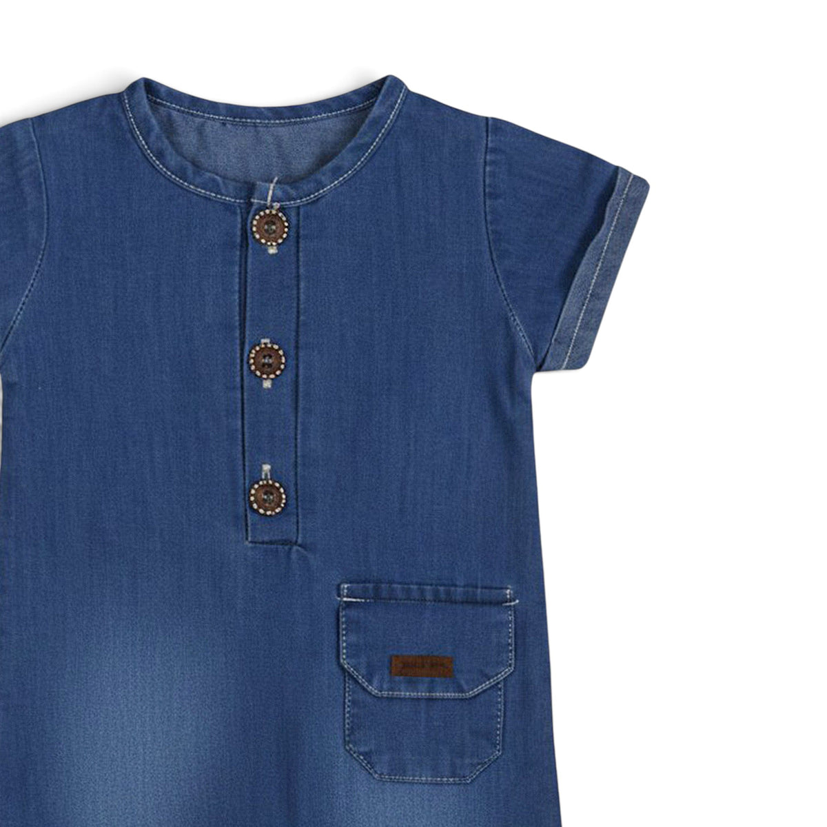 BLUE DENIM BABY BOY ROMPER