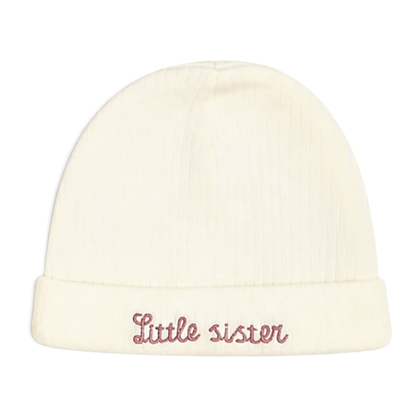 LITTLE SISTER RIBBED INFANT BABY CAPS PK-3