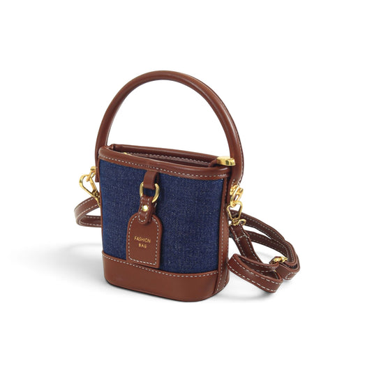 Two-Tone Casual Bucket Bag