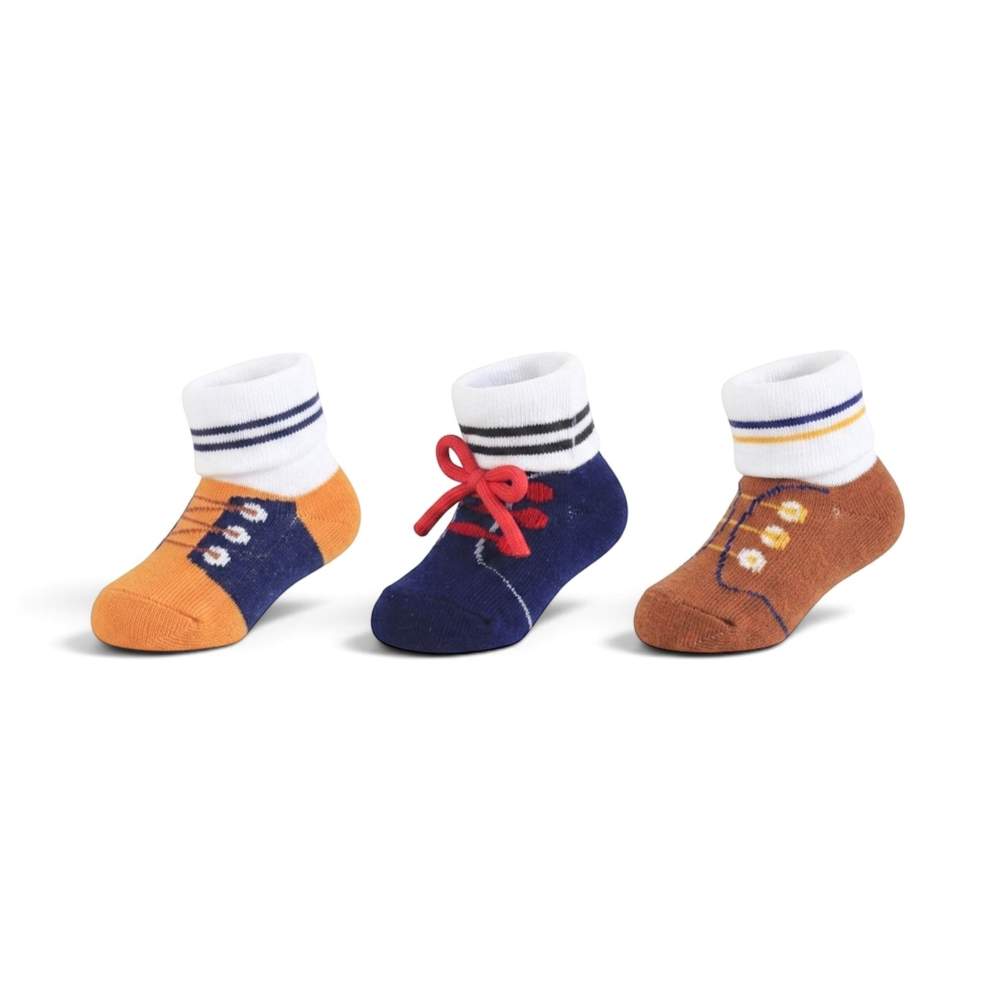 BABY DECORATIVE FLOWER & DOT BOOTIES PK-3
