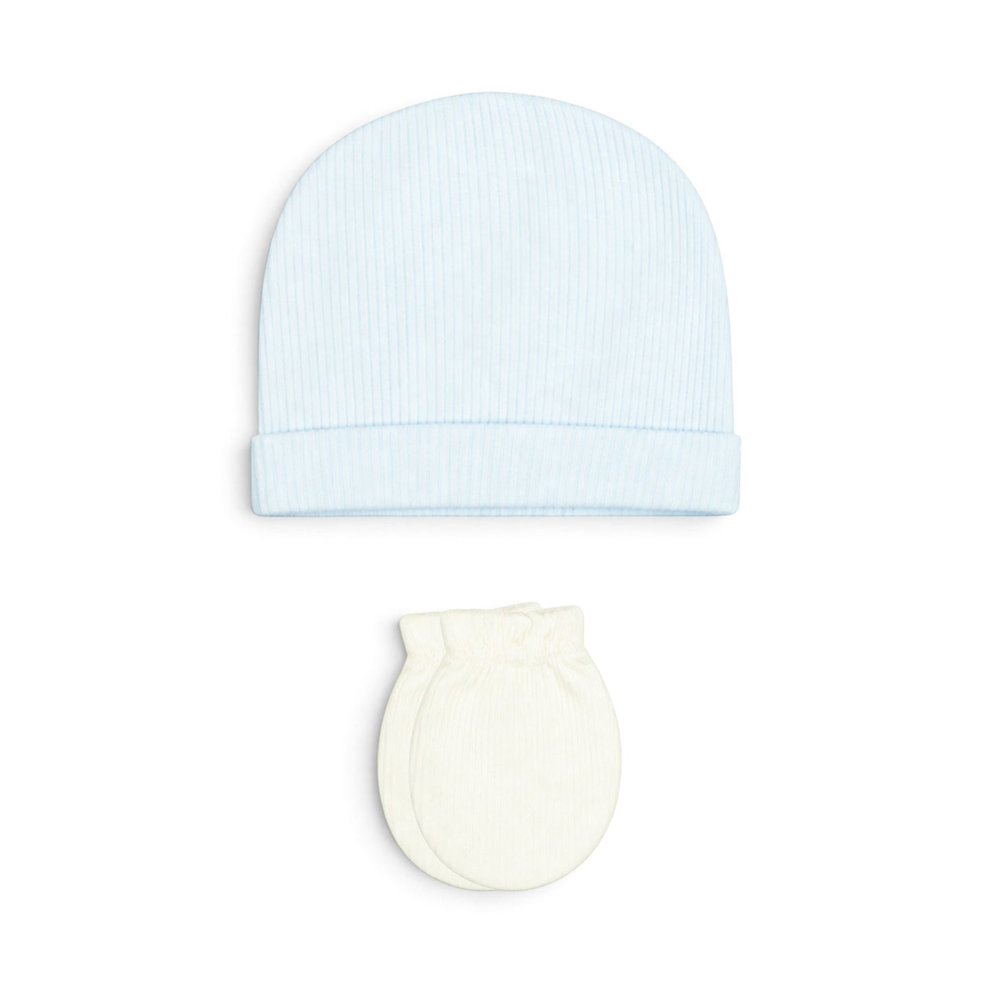 LIGHT BLUE AND WHITE "FOLLOW ME HUPPIES!" BEAR BABY BOY GIFT SET