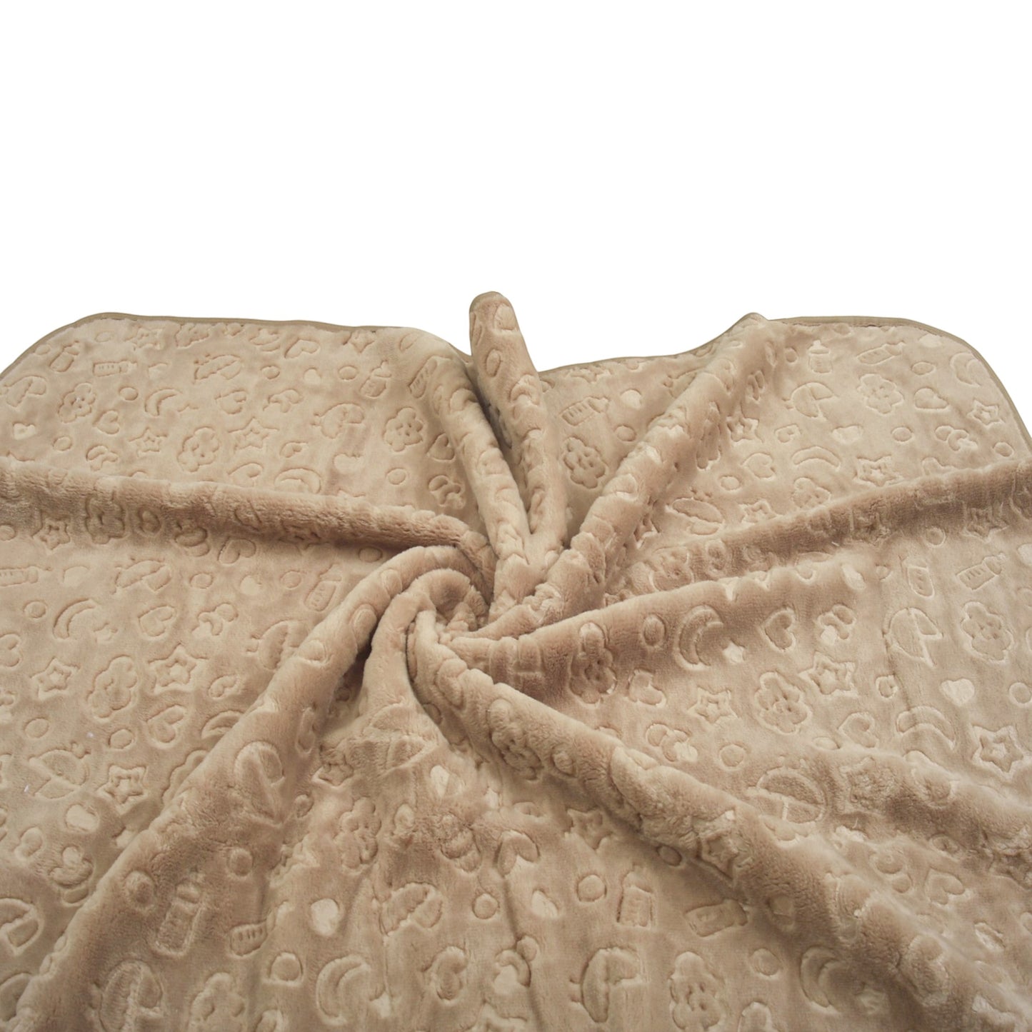 BROWN BABY ICONS EMBOSSED BLANKET