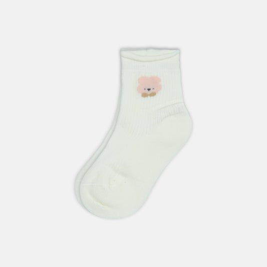 GIRL SOCKS CREAM BEAR PAW