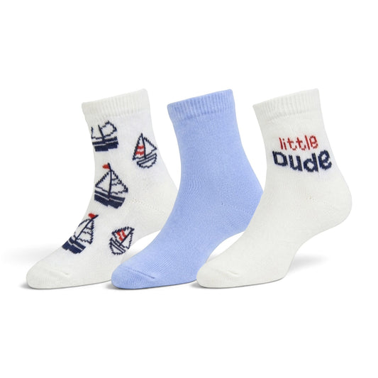 MILLIE & TILLIS SAILBOAT & LITTLE DUDE BOY SOCKS PK-3