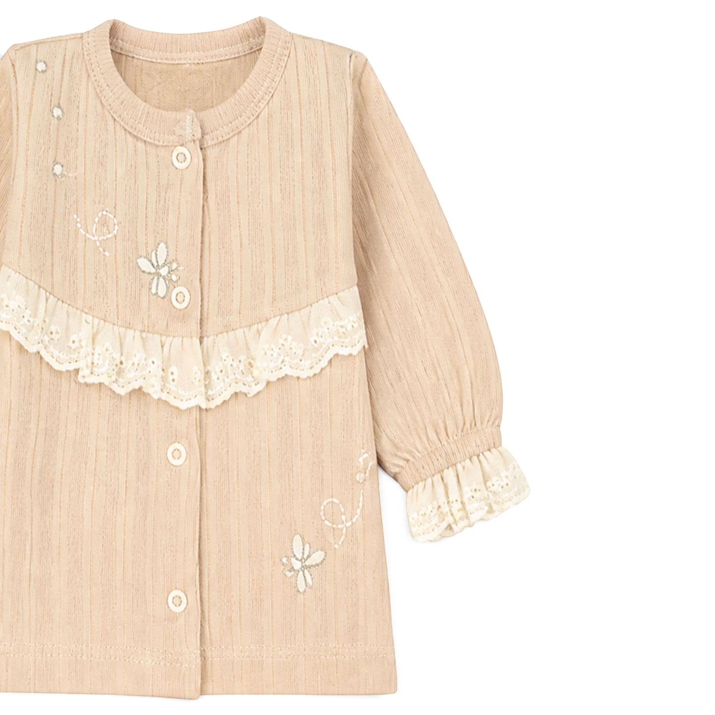 BEIGE LACE-TRIMMED BUTTERFLY BABY GIRL GIFT SET