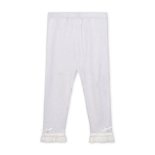 GREY LACE RIBBED TROUSERS