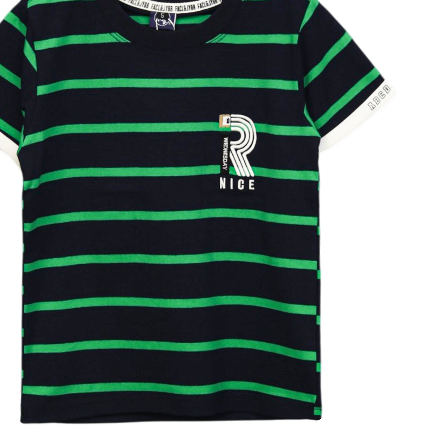 GREEN SPORTY STRIPED TEE