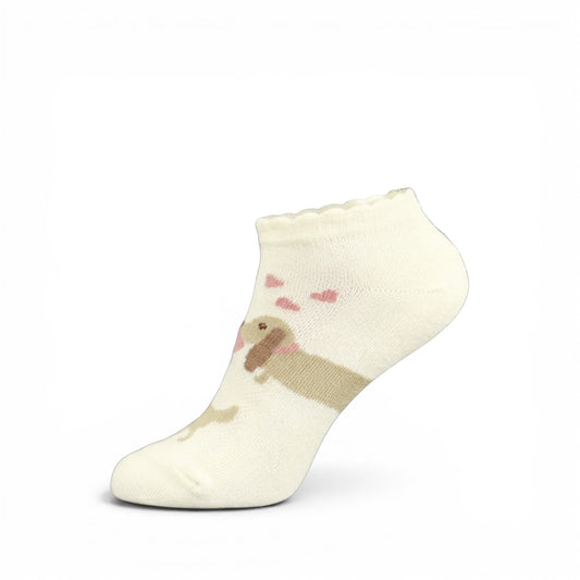 WHITE DOG GIRL SOCKS