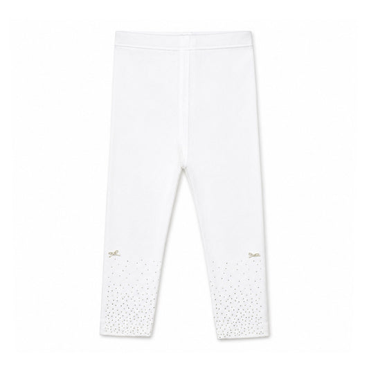 WHITE STUDDED RIBBED TROUSERS