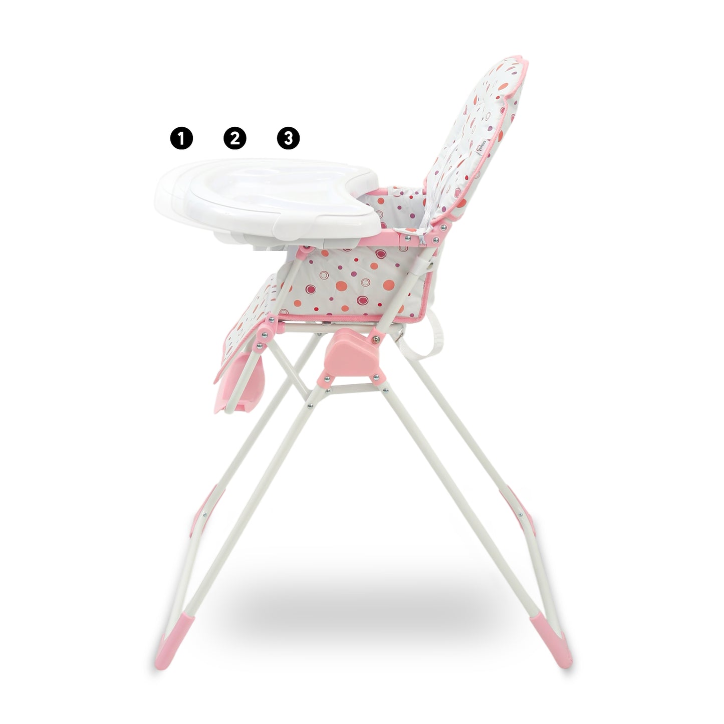 TINNIES PREMIUM POLKA DOT FOLDABLE HIGH CHAIR