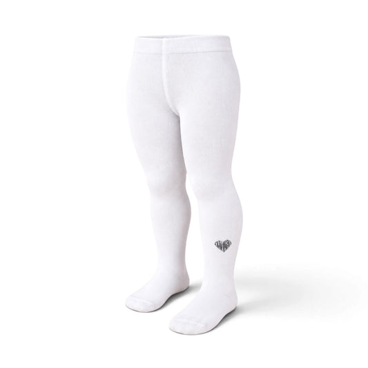 LEGGINGS HEART EMBROIDERED WHITE