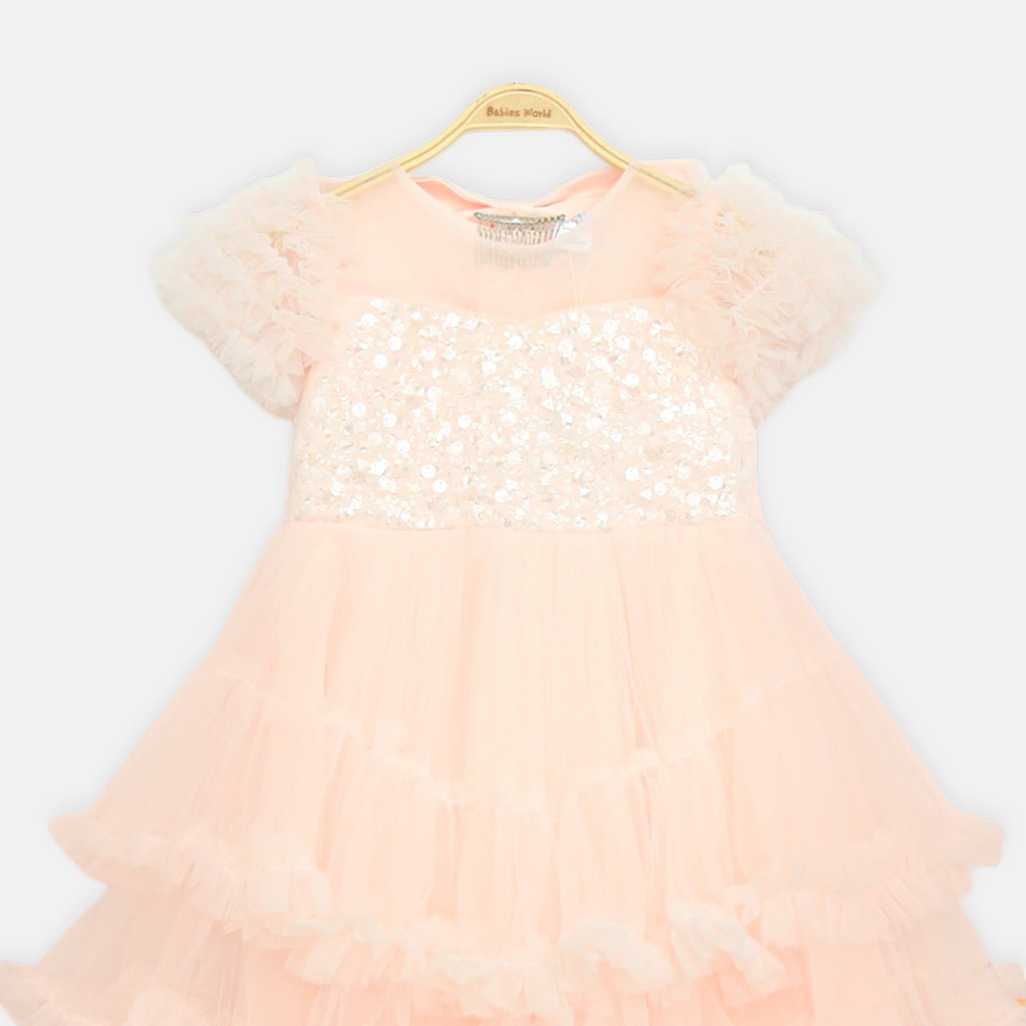 Pink Glitter Frock With Veil