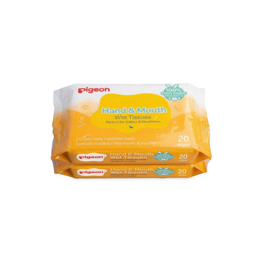 PIGEON HAND & MOUTH WET TISSUES 20 SHEETS 2IN1