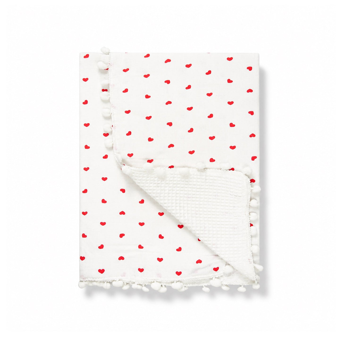 MUSLIN WRAPPING SHEET - RED HEARTS