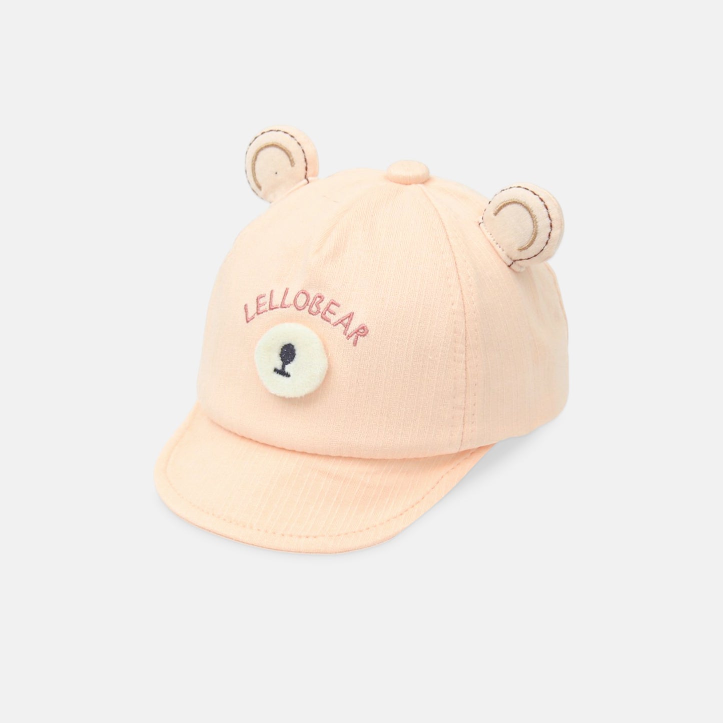 Pastel Peach Bear Ear Soft Hat 44 Cm