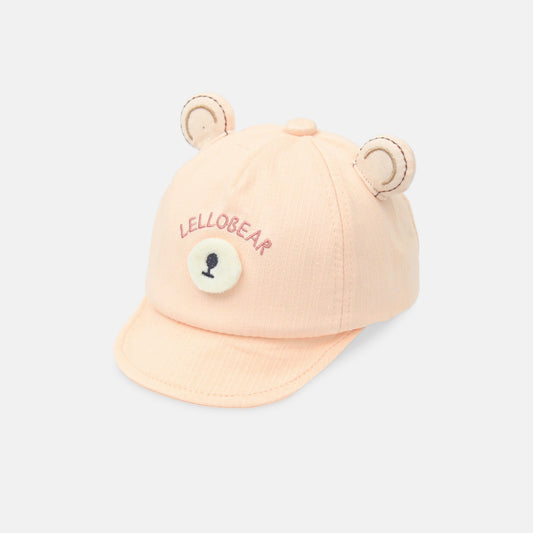 Pastel Peach Bear Ear Soft Hat 44 Cm
