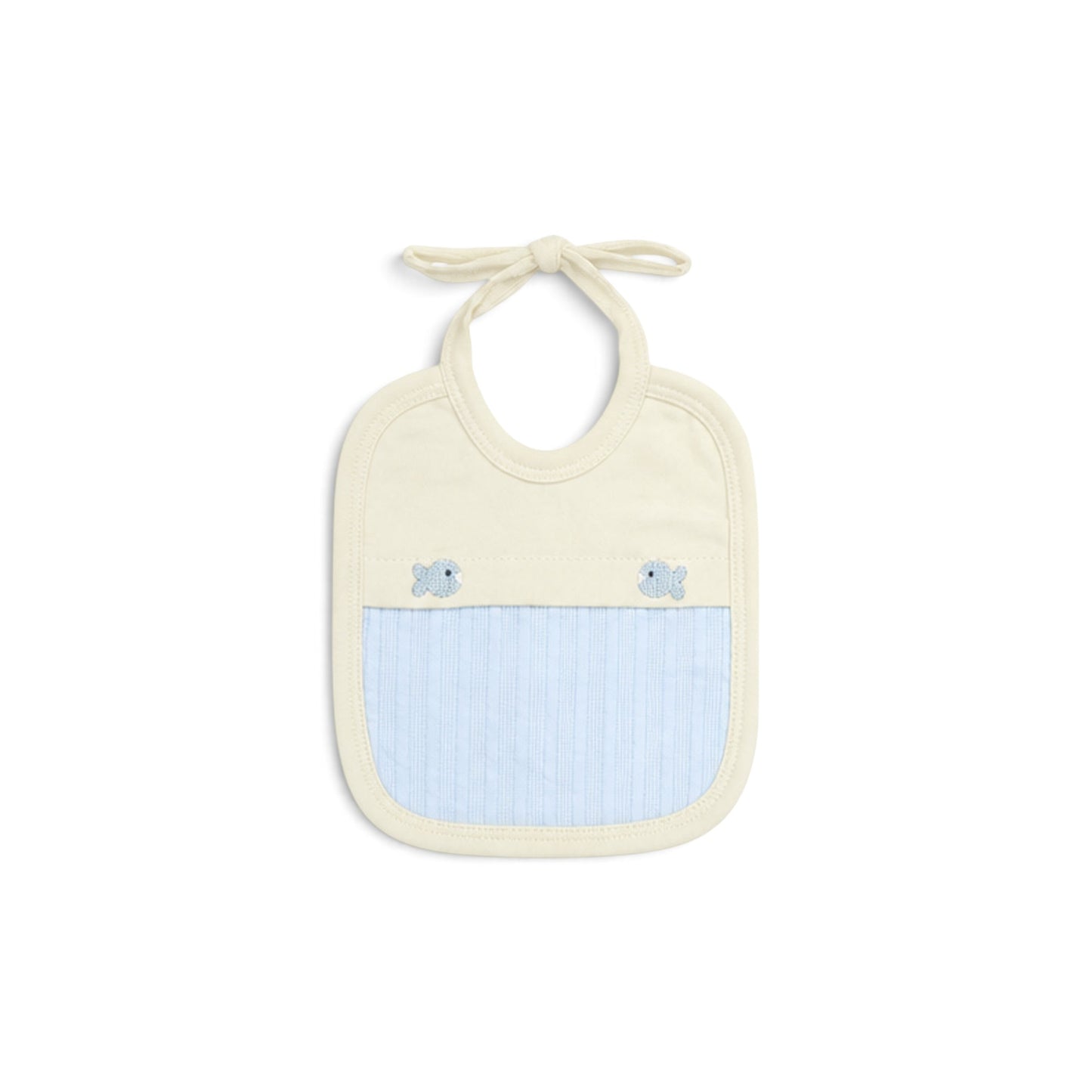 CREAM AND LIGHT BLUE "LITTLE FISH" BABY BOY GIFT SET