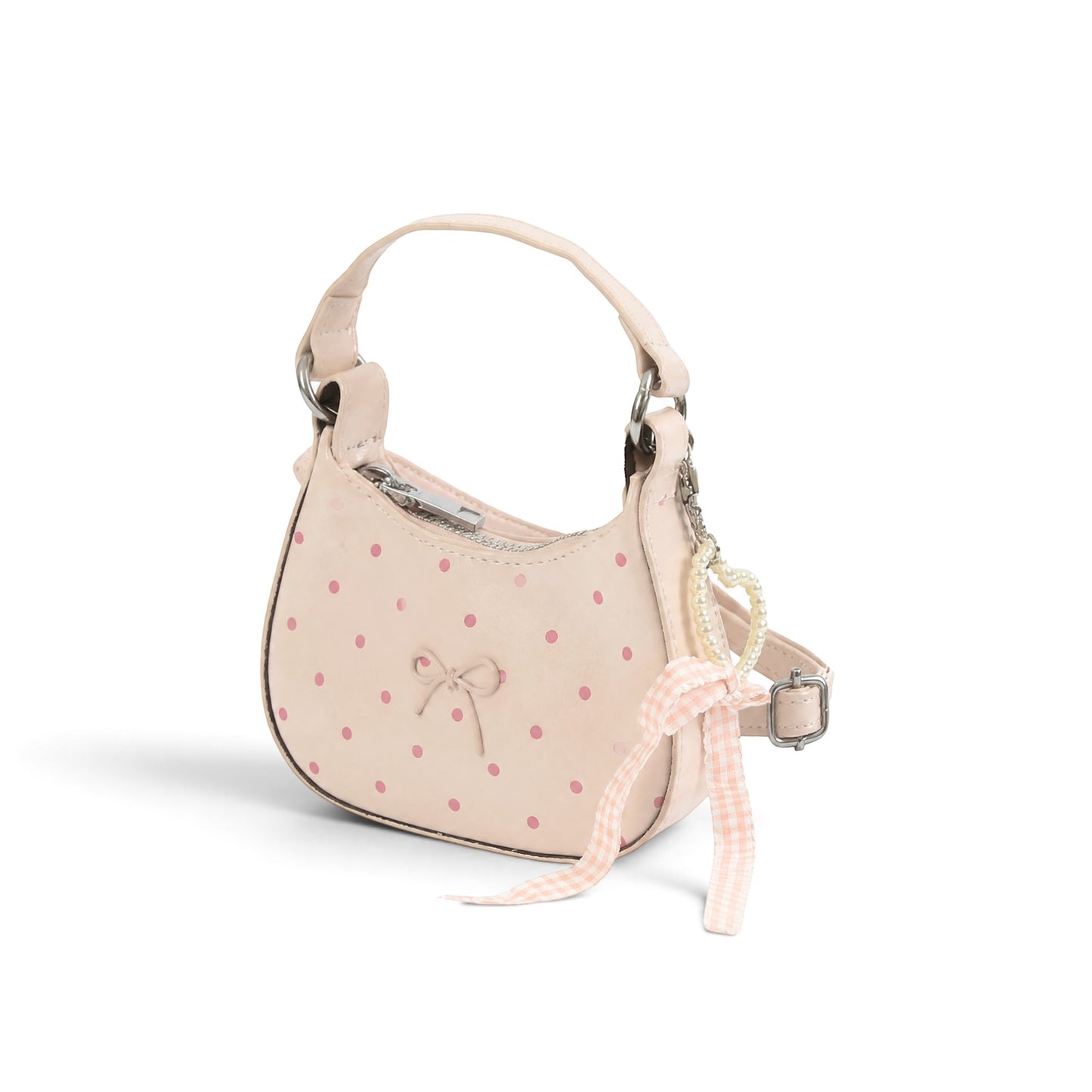Whimsical Light Pink And Pink Polka Dot Mini Bag