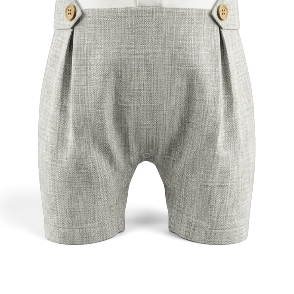 BABY BOY GREY TEXTURED ROMPER