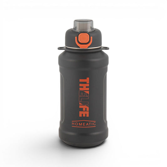 HOMEATIC STEEL WATER BOTTLE 1000 ML BLACK SPORTS