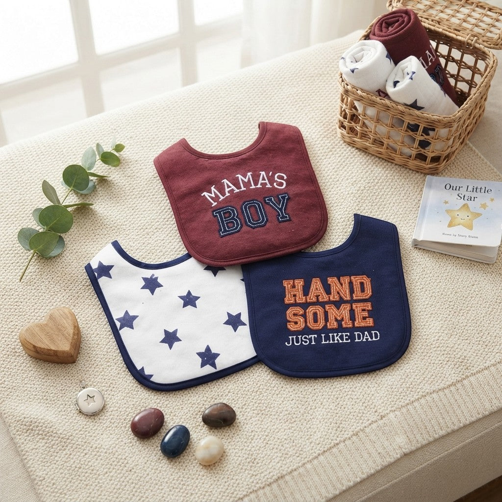 "HANDSOME JUST LIKE DAD" BIBS PK-3