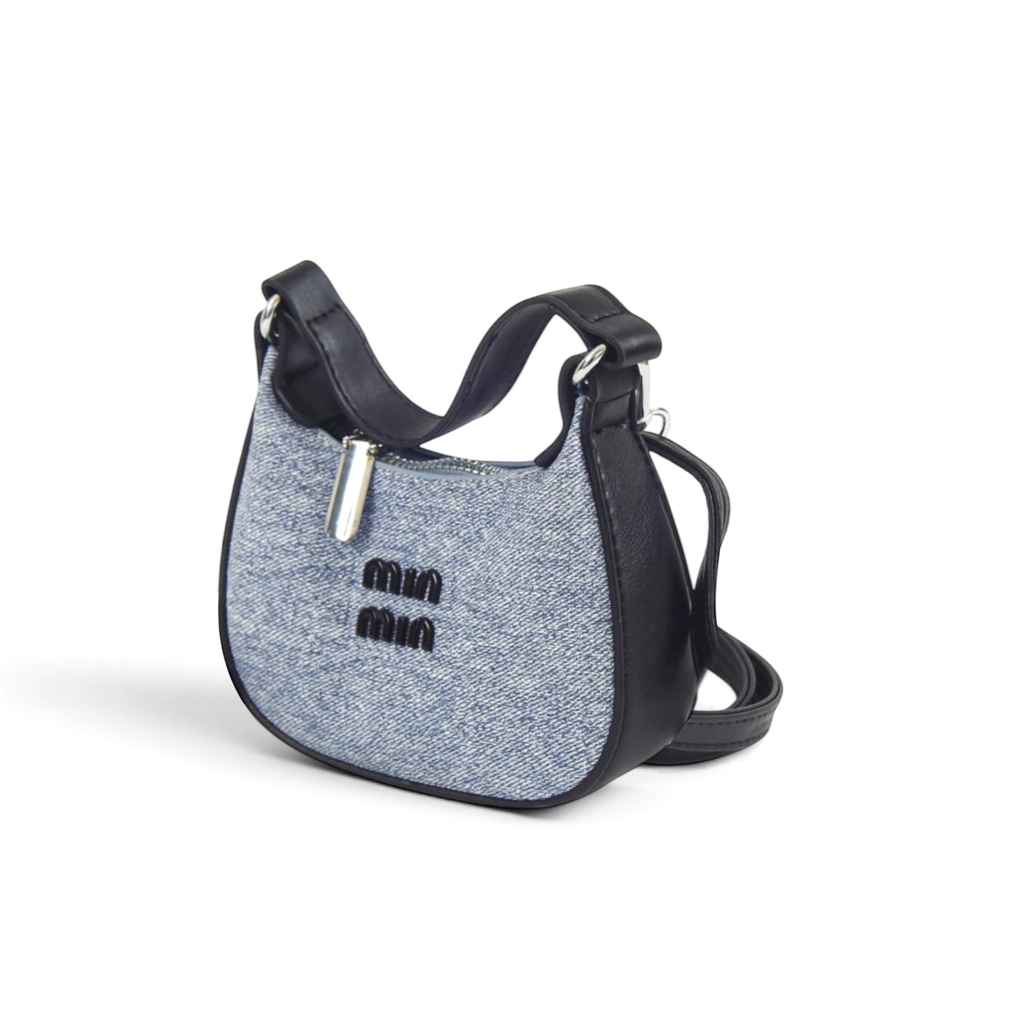 Stylish Denim-Effect Mini Shoulder Bag