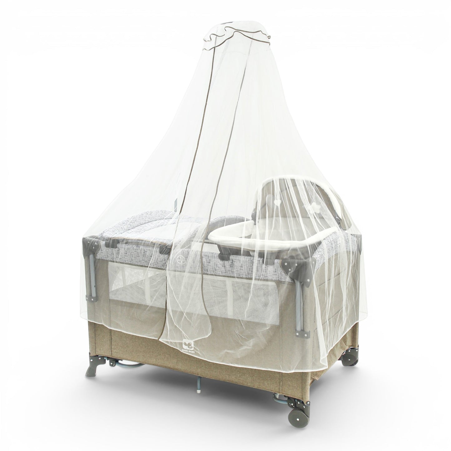 PLAY PEN KHAKI PORTABLE WITH MESH